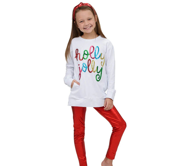 Tunic Pocket French Terry- Holly Jolly Sequin