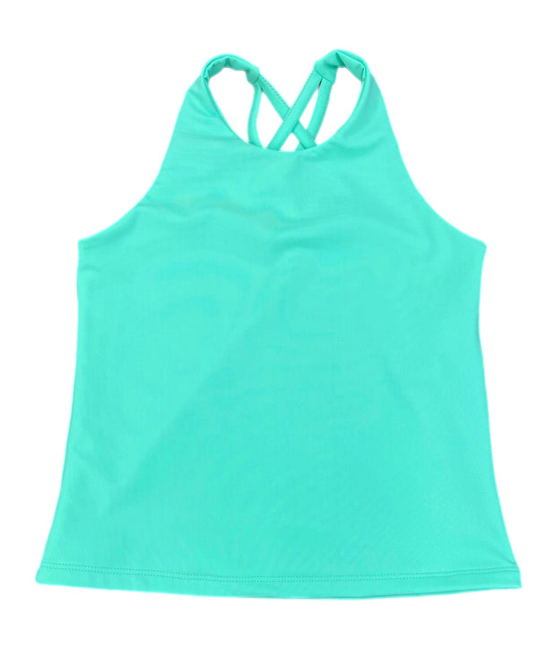 Cross Back Mint Top