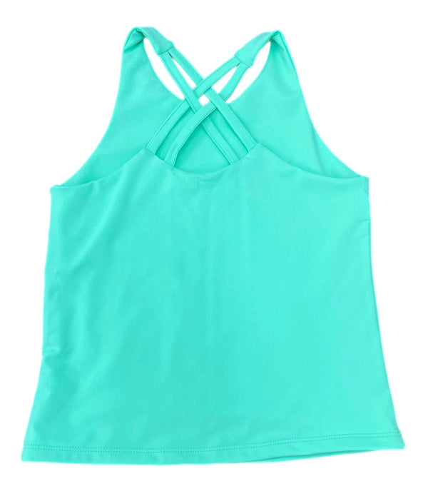 Cross Back Mint Top