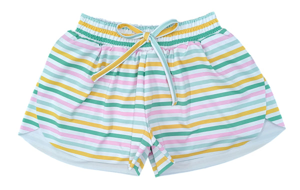 Multi Color Stipes Butterfly Shorts