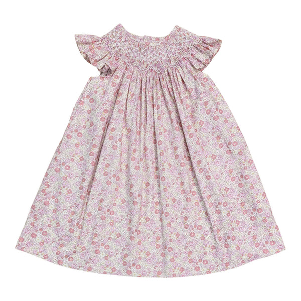 Brooklyn Pink Flower Print Smocked Dress