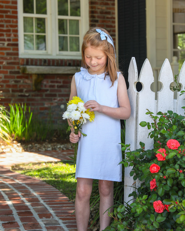 Nora Dress- Light Blue Stripe