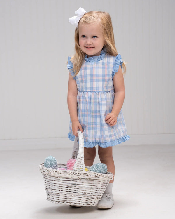 Reagan Bloomer Set- Pink & Blue Plaid