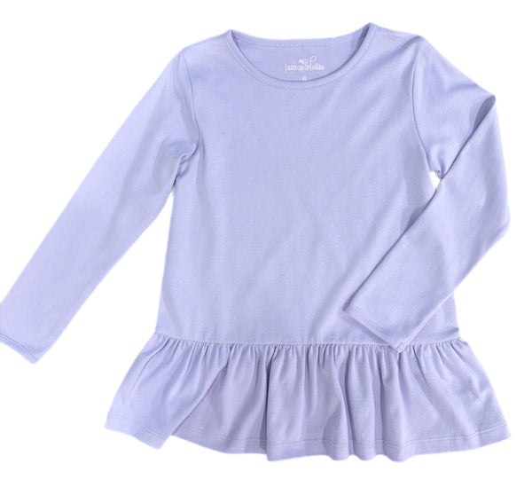 Peggie Peplum Knit Top- Lavender