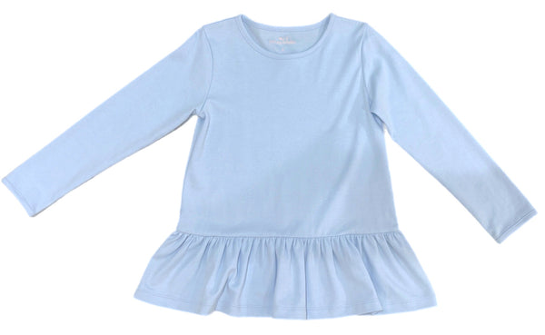 Peggie Peplum Knit Top- Light Blue