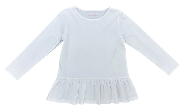 Peggie Peplum Knit Top- White