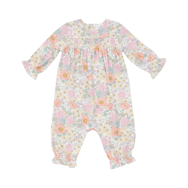 Peonies and Roses- Smocked Romper