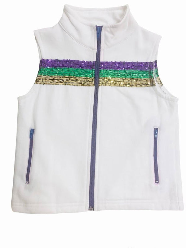 Mardi Gras Sequin Stripe Vest