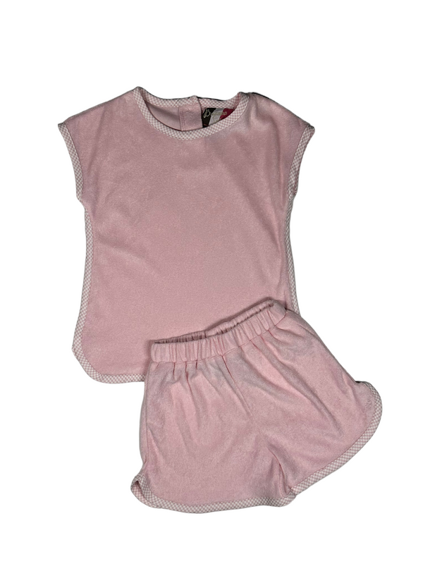 Luna Terry Short Set- Pink