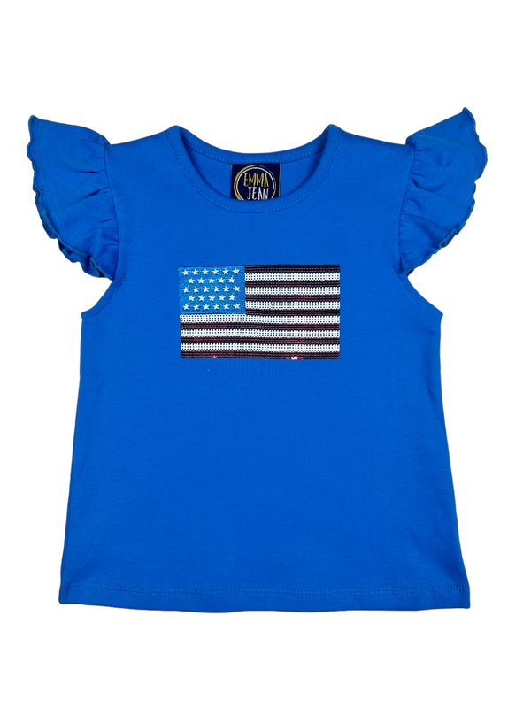 Flag Applique Angel Sleeve Shirt