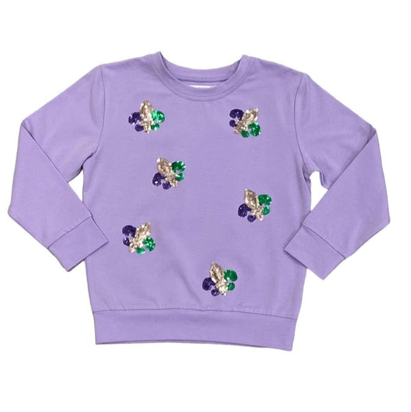 Sequin Fleur De Lis Shirt- Mardi Gras