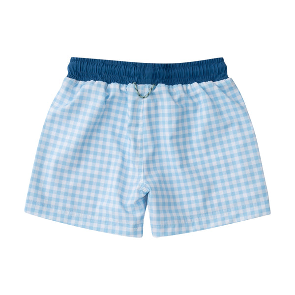 Boogie Board Swim Trunk- Clear Sky Gingham