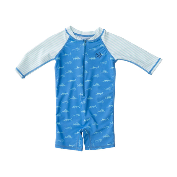 Lil Reef Baby Rashguard Swimsuit- Marina Fish Print