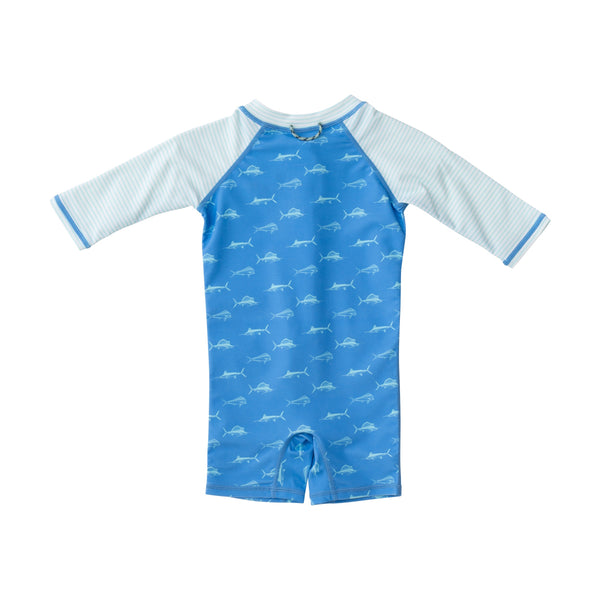 Lil Reef Baby Rashguard Swimsuit- Marina Fish Print