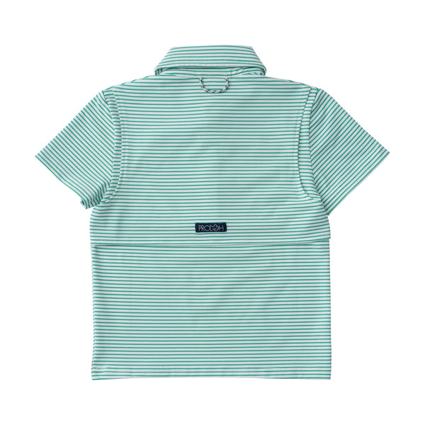 Pro Performance Polo- Simply Green Stripe