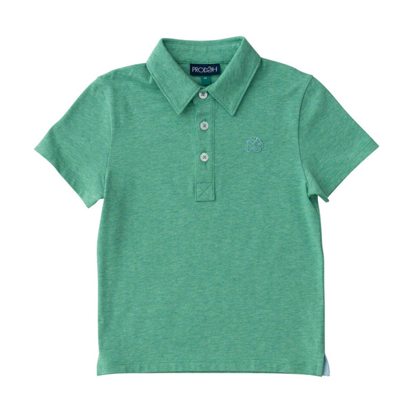 Too Cool for School Heathered Polo- Green Spruce