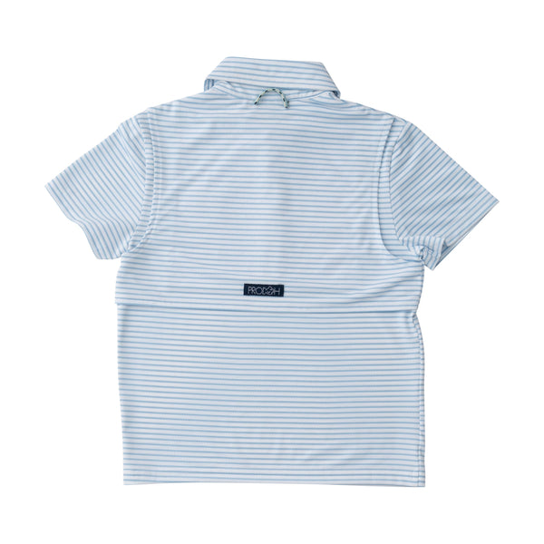 Pro Performance Polo- Clear Sky Stripe