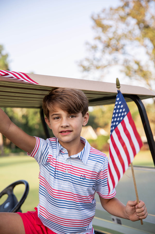 Pro Performance Polo- Americana Stripe