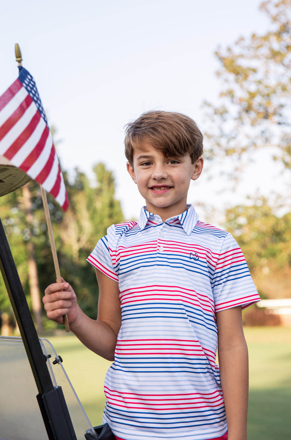 Pro Performance Polo- Americana Stripe