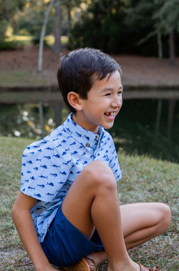 Fishing Shirt- Clear Sky Fish Print