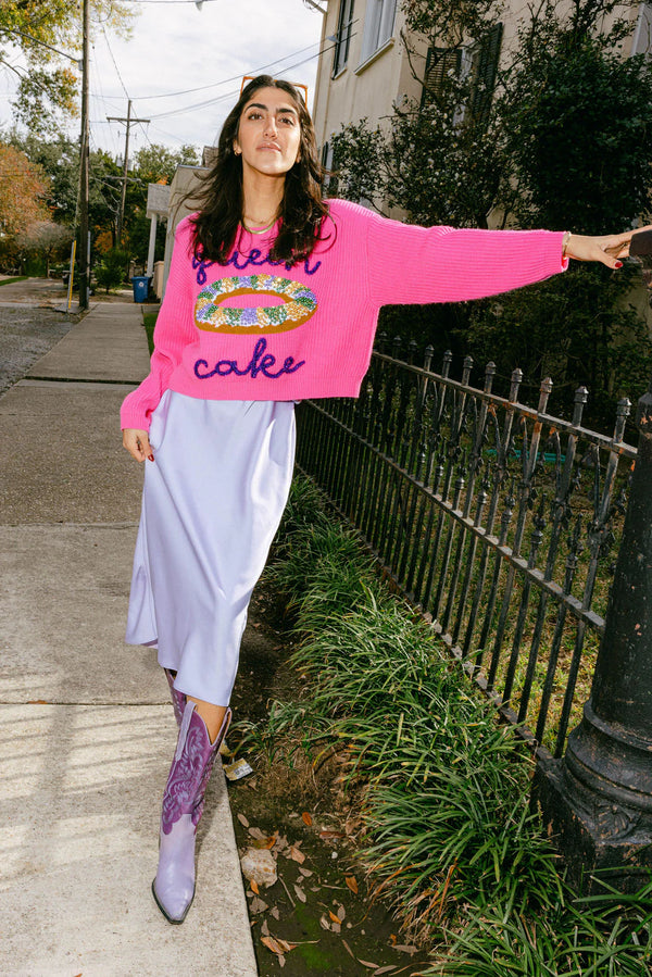 Queen Cake Sweater- Neon Pink (Women's)