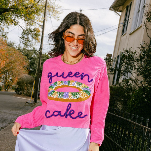 Queen Cake Sweater- Neon Pink (Women's)