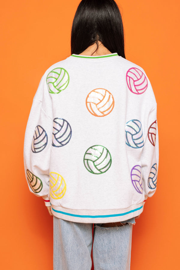 Grey Multi Volleyball Sweatshirt- (Women's)