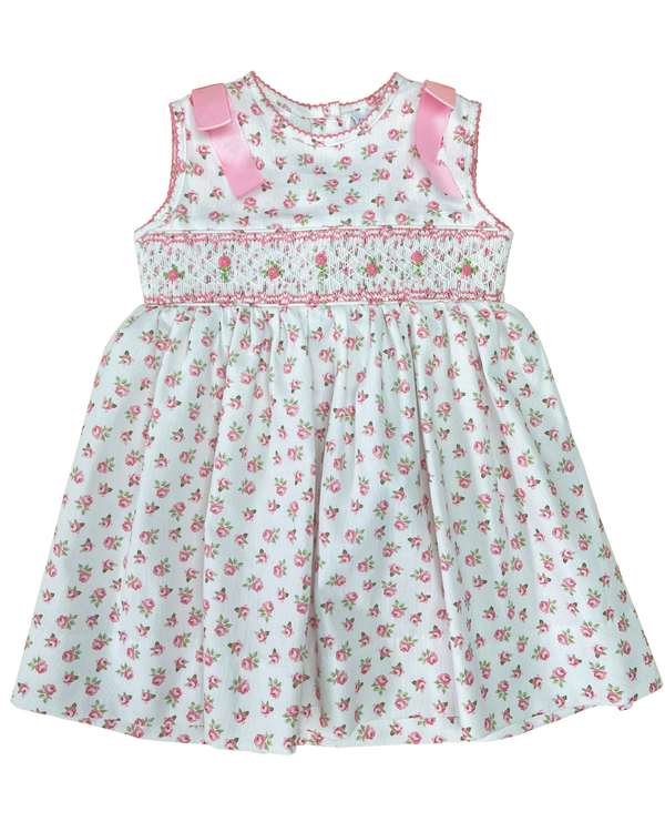 Roses W/ Bows Smocked Dress