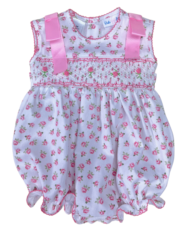 Roses W/ Bows Smocked Bubble