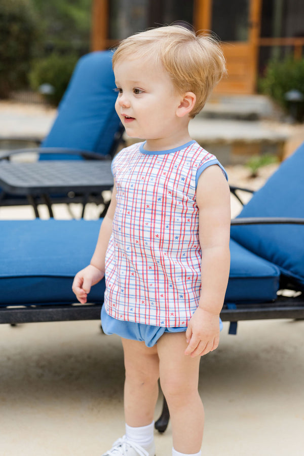 Patriotic Knit Rory Diaper Set