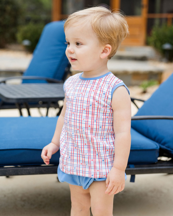 Patriotic Knit Rory Diaper Set