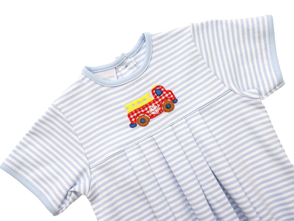 Fire Truck W/ Checks Pleated Bubble