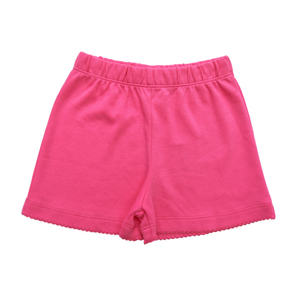 Picot Trim Shorts- Hot Pink