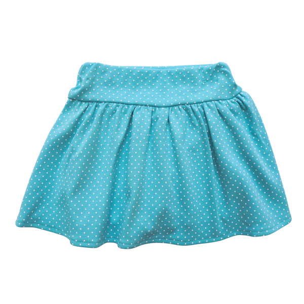 Turquoise Polka Dot Skort