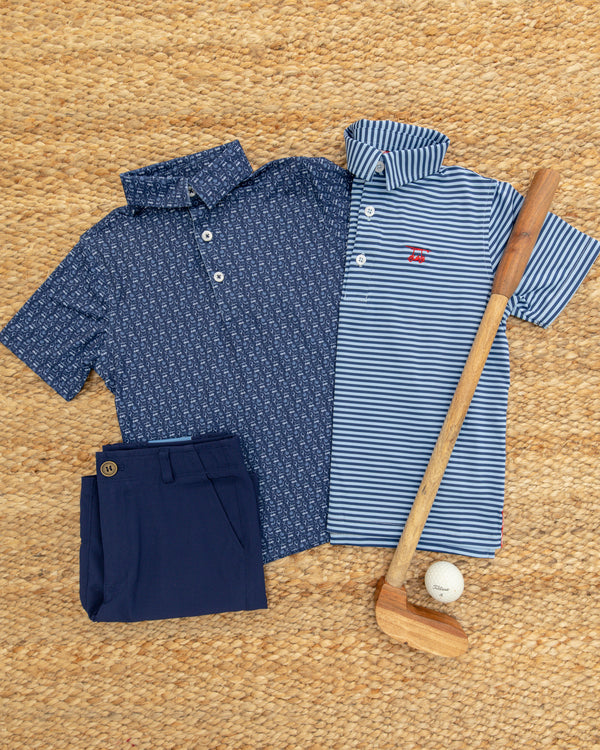 Youth Albatross Polo- Medieval Golf Pattern