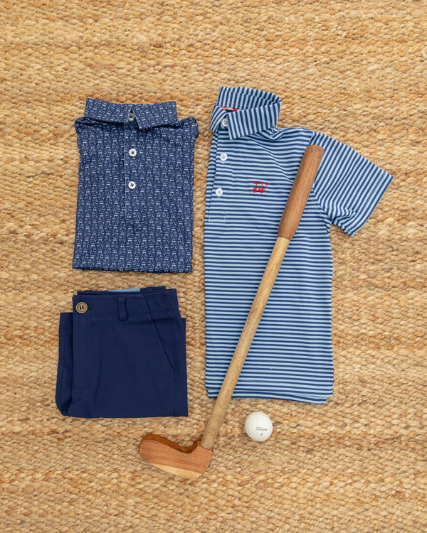 Youth Albatross Polo- Royal Blue/Bell Stripes