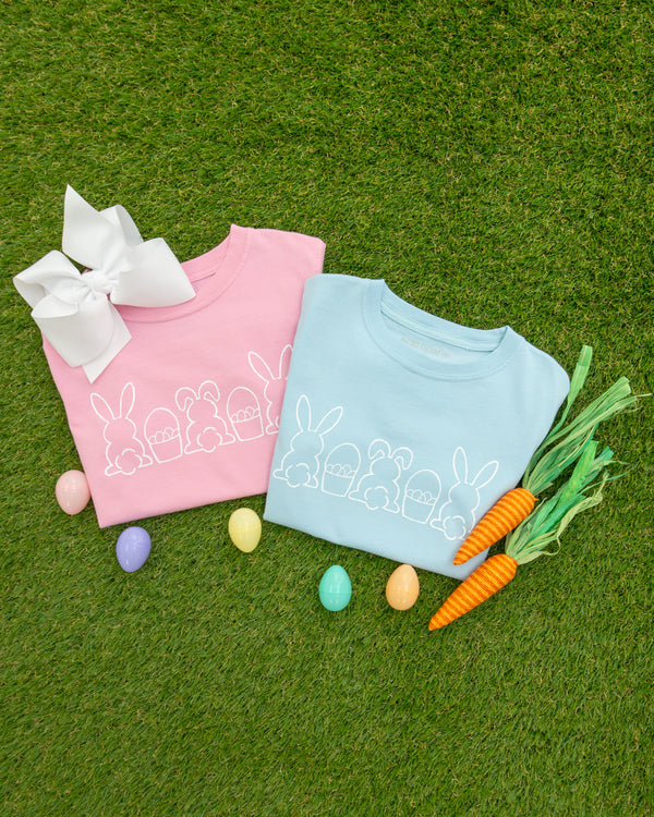 Lt. Pink Bunnies & Baskets Trio T-Shirt