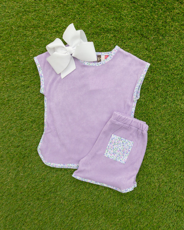 Luna Terry Short Set- Purple