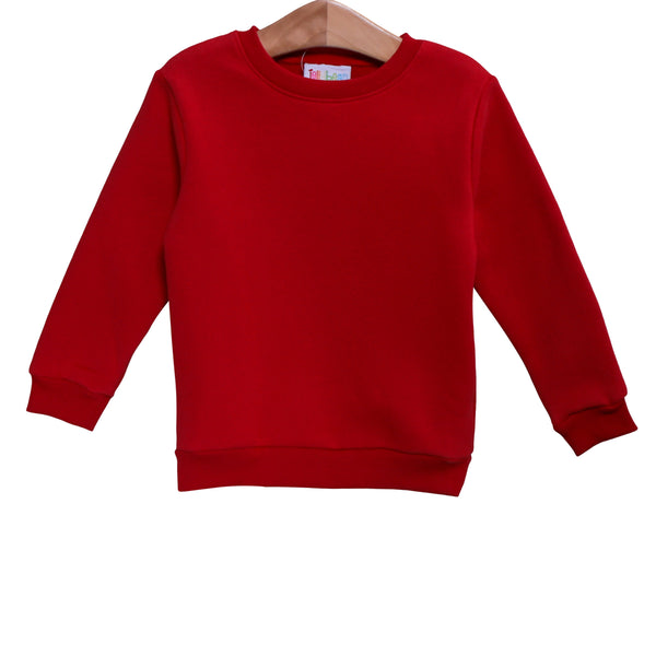 Pullover Fleece Sweatshirt- Red