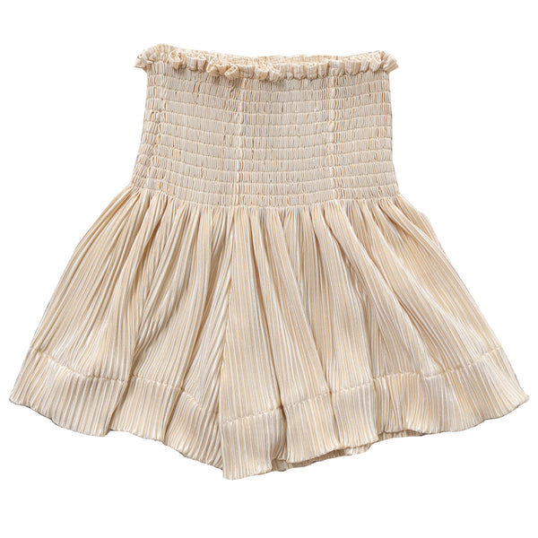 Gold/Gold Pleat Swing Shorts