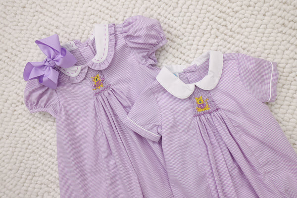 Purple Tiger Smock Dress