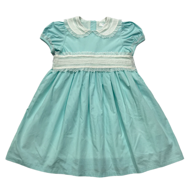 Aqua Scarlet Lace Sash Waist Dress