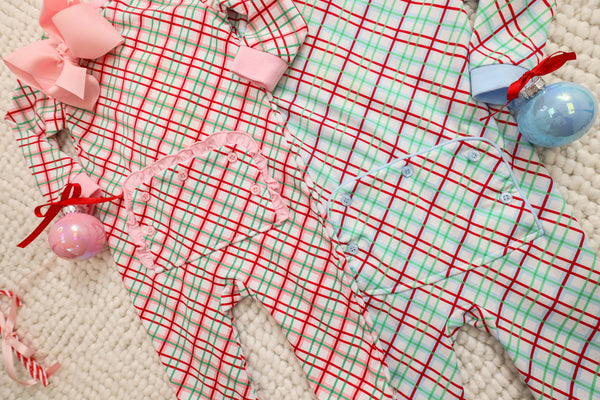 Merry & Bright Christmas Plaid Romper