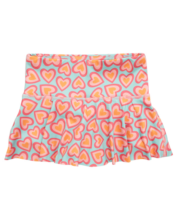 Skirt- Turquoise/Pink Hearts