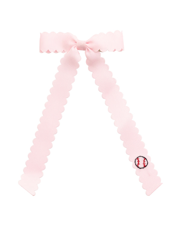 Baseball Hand-Embroidered Bow