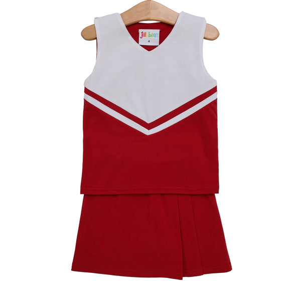 Cheer Uniform Skort Set- Crimson/White