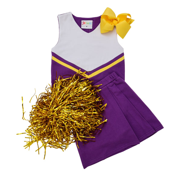 Cheer Uniform Skort Set- Purple/Yellow