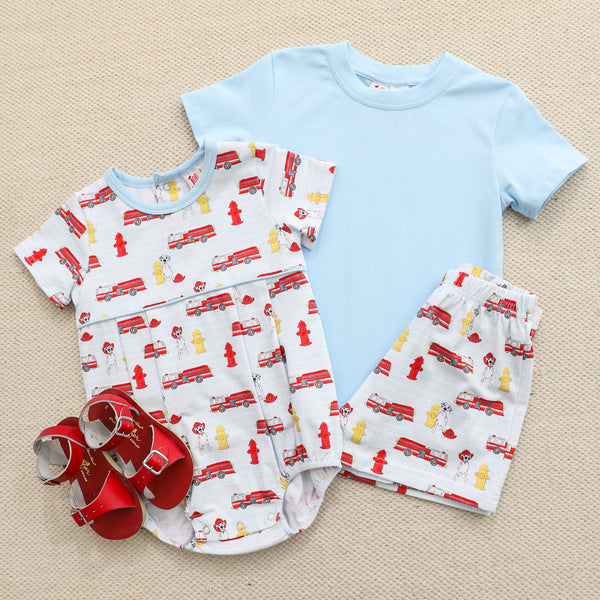 Firetruck Print Short Set