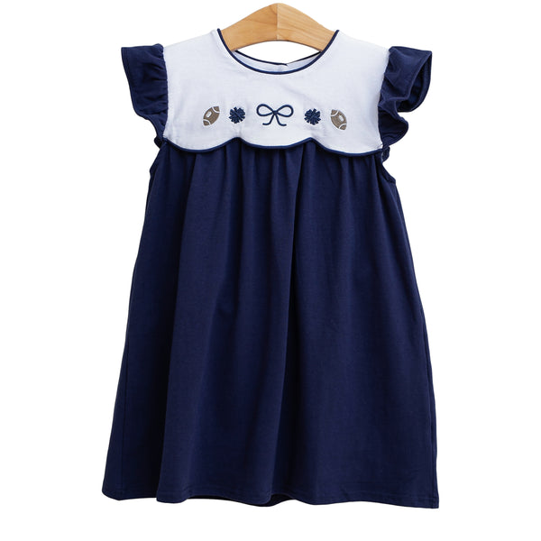 Team Spirit Scallop Dress- Navy