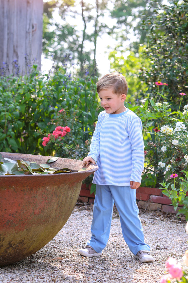 James LS Shirt- Cornflower Stripe